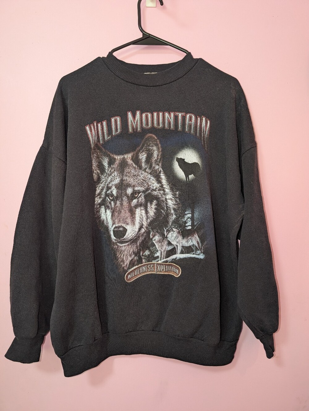 Vintage 80s Wild Mountian Wolf Sweater